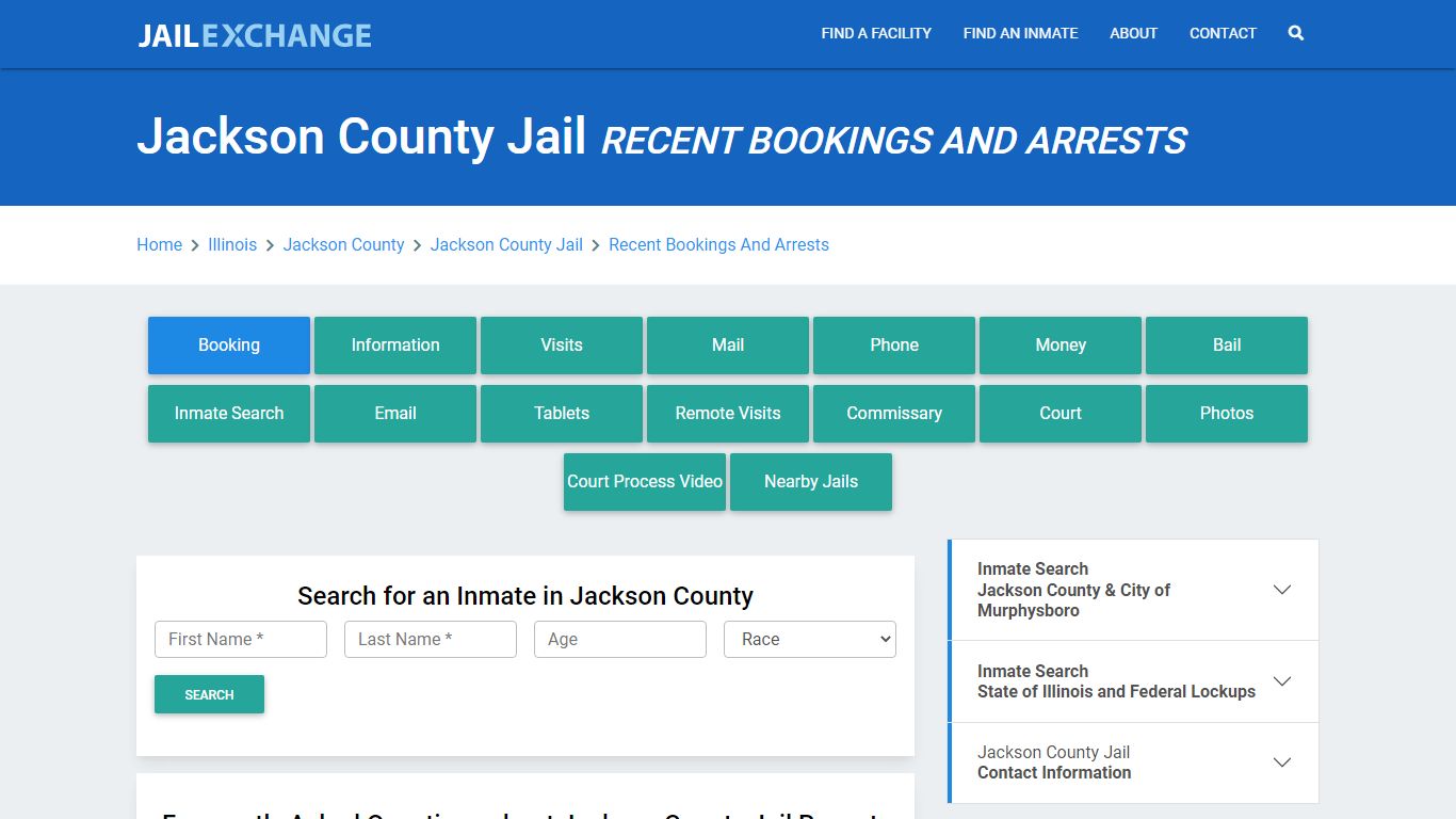 Jackson County Jail IL Recent Arrests and Bookings - Jail Exchange