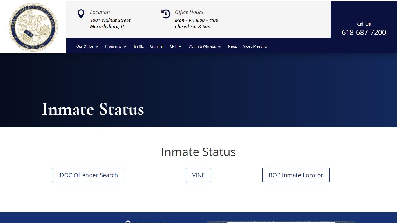 Inmate Status - Jackson County State's Attorney